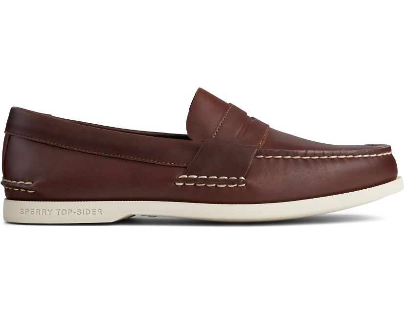 Sperry Authentic Original Plushwave Penny Loafers - Men's Loafers - Brown [KN5421037] Sperry Ireland